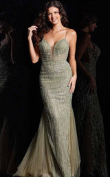 2 of 3 Jovani 39292 Olive