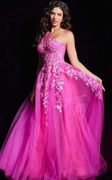 3 of 4 Jovani 39318 Fuchsia
