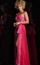 2 of 3 Jovani 39384 Fuchsia
