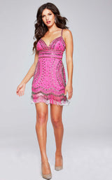 2 of 8 Jovani 39706 Neon-Pink