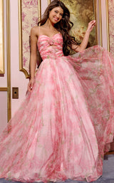 2 of 6 Jovani 40402 Red Print