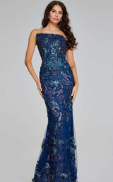 1 of 4 Jovani 40847 Navy