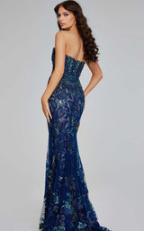 4 of 4 Jovani 40847 Navy