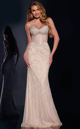 1 of 2 Jovani 42206 Silver/Nude
