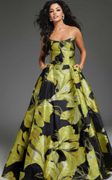 2 of 5 Jovani 42435 Yellow Black