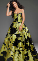3 of 5 Jovani 42435 Yellow Black