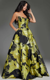 4 of 5 Jovani 42435 Yellow Black