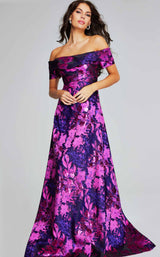 3 of 4 Jovani 42506 Fuchsia/Purple