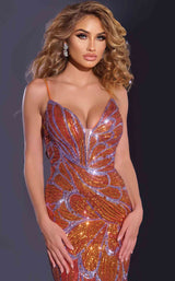 4 of 7 Jovani 42600 Orange/Lilac