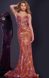 1 of 7 Jovani 42600 Orange/Lilac