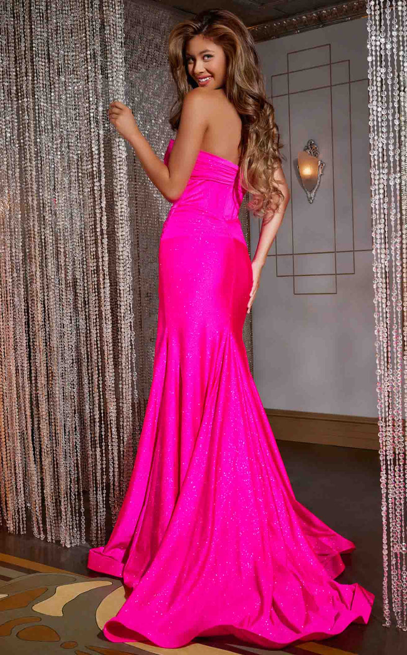 jovani hot pink mermaid dress Jovani 38847 Size 10 Hot Pink Sequin Beaded Fringe Prom Dress Pageant