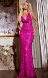 2 of 4 Jovani 43746 Fuchsia
