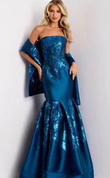 1 of 3 Jovani 45614 Peacock