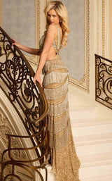 4 of 4 Jovani 46095 Nude-Gold-Silver