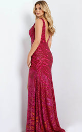 3 of 4 Jovani 47682 Fuchsia-Multi