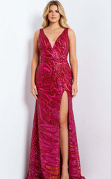 1 of 4 Jovani 47682 Fuchsia-Multi