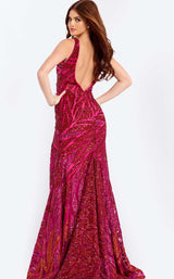 4 of 4 Jovani 47682 Fuchsia-Multi
