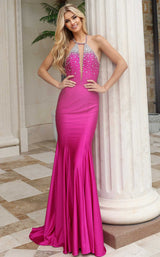 8 of 11 Jovani 48123 Fuchsia