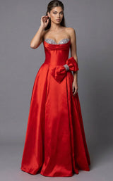 4 of 9 Jovani 49196 Orangy-Red
