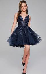10 of 12 Jovani 63987 Navy-Black