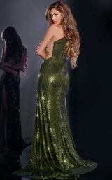 3 of 3 Jovani D5001 Olive/Gold