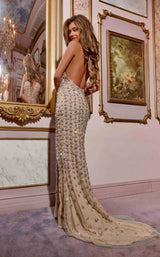 5 of 6 Jovani D5704 Nude Multi