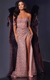 2 of 4 Jovani D6023 Taupe