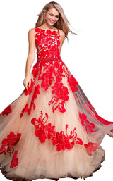 1 of 2 Jovani 48320BG Nude/Red