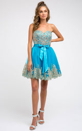 1 of 6 Juliet 759 Cyan Blue/Gold