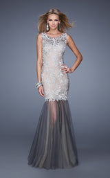 1 of 2 La Femme 21100 Charcoal/Nude