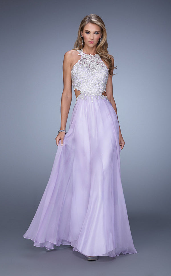 plus size and regular size bridesmaid dresses High-Slit Chiffon Bridesmaid Dress with Long Sleeves and Waist Pleating main image 0