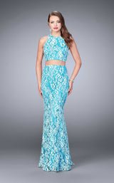 1 of 2 La Femme 23976 Turquoise White