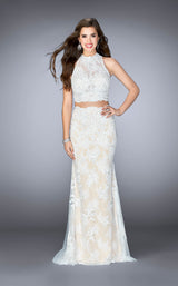 1 of 2 La Femme 24615 White/Nude