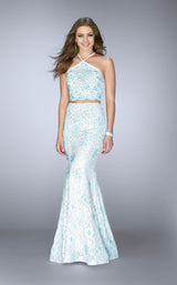 1 of 2 La Femme 24637 White/Mint