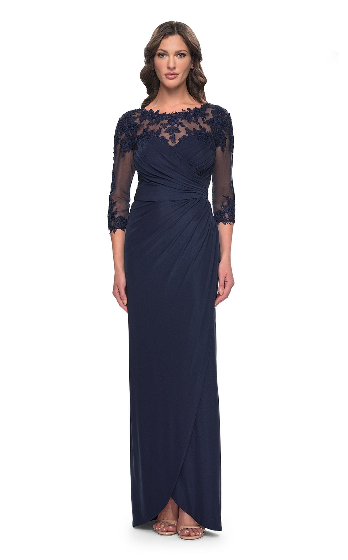 slim fit dress slacks Modest Formal Embellished Dress G489 Grey main image 1