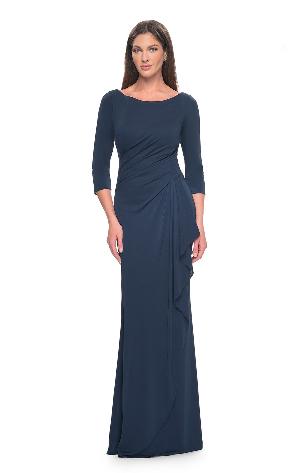 green emerald velvet dress Allure 18-805M Modest Prom Dress