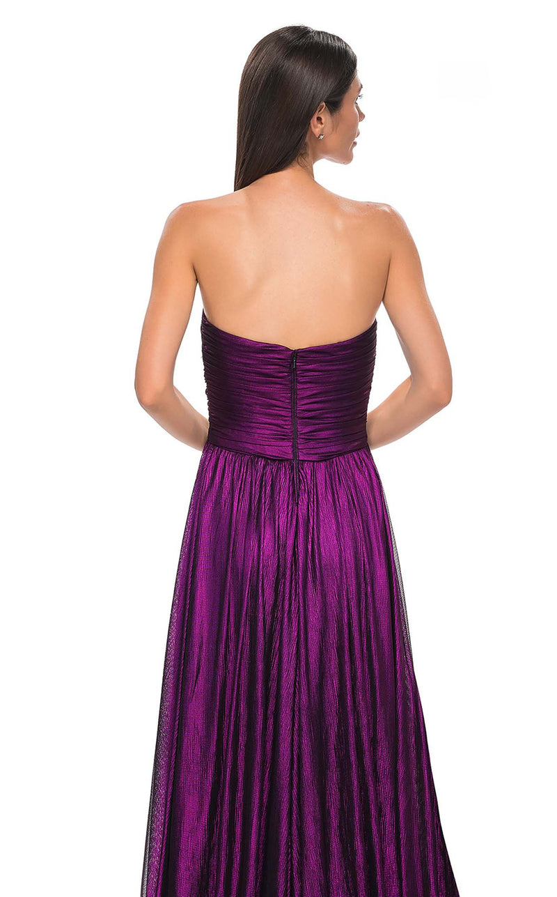 la femme purple strapless dress La Femme 33398 Long Prom Dress Black / 8
