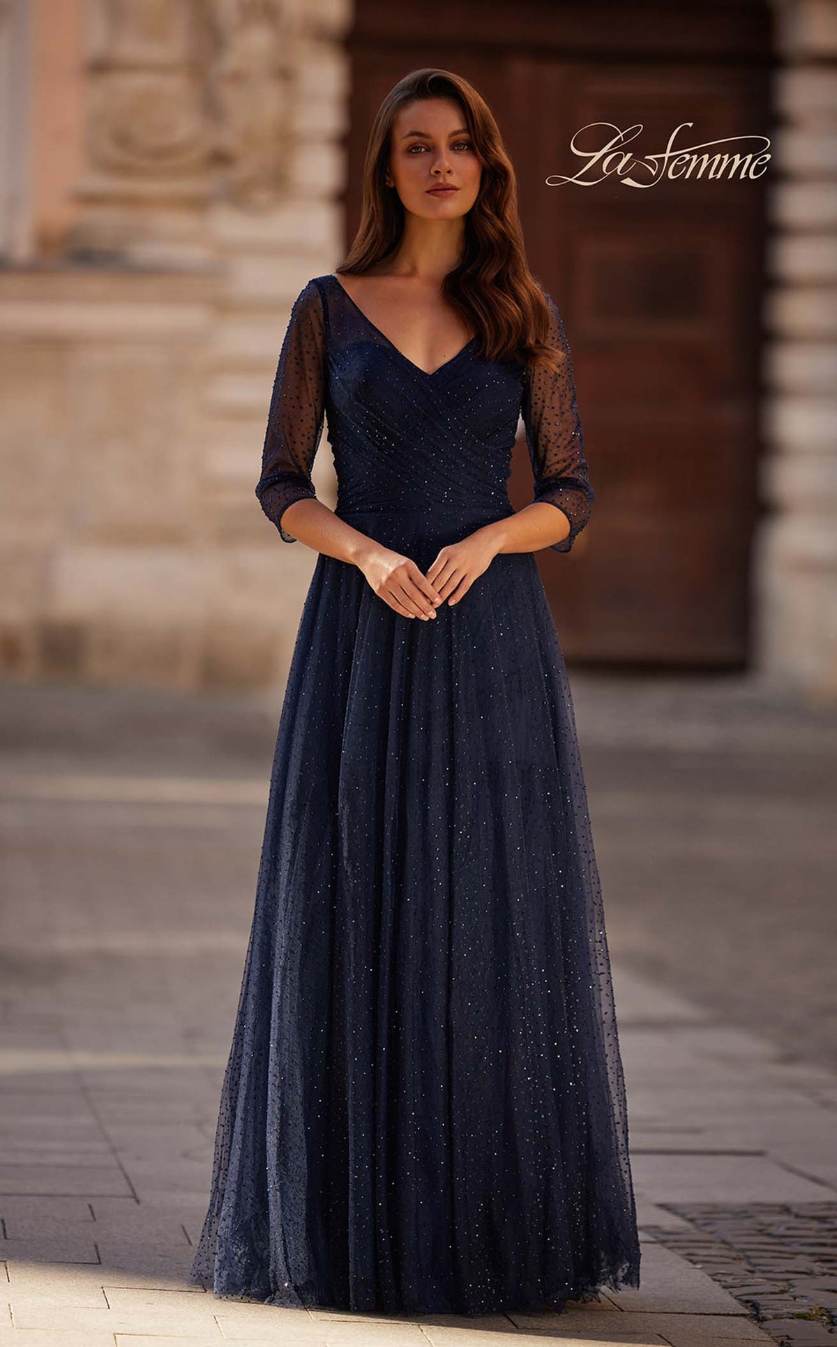 la femme navy blue dress La Femme 32460 Prom Dress - Navy