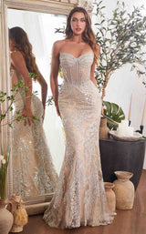 1 of 2 LaDivine CD847 Silver/Nude