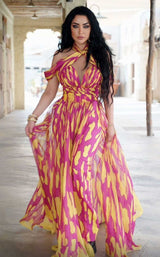 2 of 10 MNM Couture 2734 Fuchsia Yellow