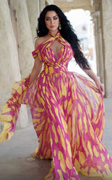 4 of 10 MNM Couture 2734 Fuchsia Yellow
