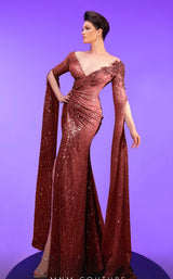 1 of 9 MNM Couture 2795 Burgundy