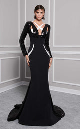 1 of 6 MNM Couture F02834 Black