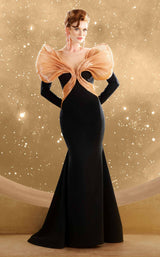 1 of 5 MNM Couture F02849 Black-Beige