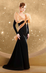 4 of 5 MNM Couture F02849 Black-Beige