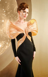 2 of 5 MNM Couture F02849 Black-Beige
