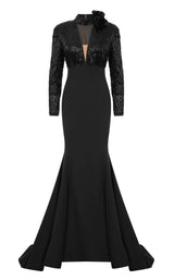 1 of 9 MNM Couture F02859 Black