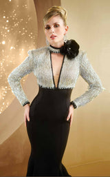 4 of 9 MNM Couture F02859 Black/Silver