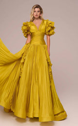 1 of 4 MNM Couture F02885 Mustard