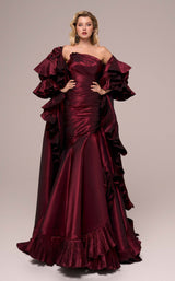 1 of 4 MNM Couture F02893 Burgundy